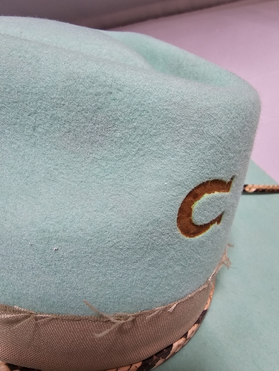 Charlie 1 Horse Spear Point Wool Felt Western Hat with Decorative Band Sz Small